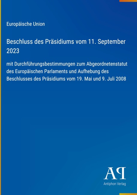 Beschluss des Präsidiums vom 11. September 2023 - Europäische Union