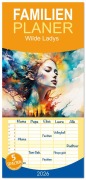 Familienplaner 2026 - Wilde Ladys mit 5 Spalten (Wandkalender, 21 x 45 cm) CALVENDO - Dusanka Djeric