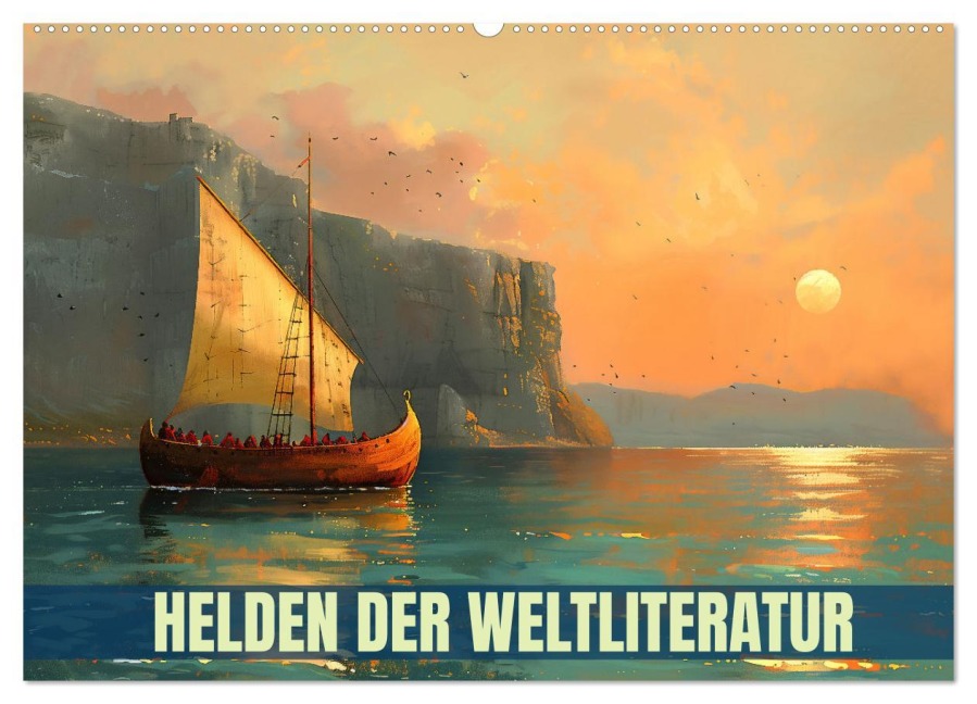 Helden der Weltliteratur (Wandkalender 2025 DIN A2 quer), CALVENDO Monatskalender - Val Thoermer