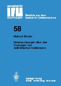 Untersuchungen über das Verjüngen von zylindrischen Vollkörpern - H. Binder