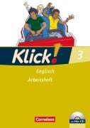 Cover-Bild zum Titel 'Klick! Englisch 3: 7. Schuljahr. Arbeitsheft' von 'Susanne Baumgartner, Maria Willner, Brigitta Strube'