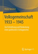 Cover-Bild zum Titel 'Volksgemeinschaft 1933 - 1945' von 'Dieter Gessner'