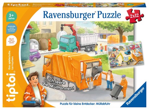 tiptoi® Puzzle für kleine Entdecker: Müllabfuhr - 2x12 Teile - 