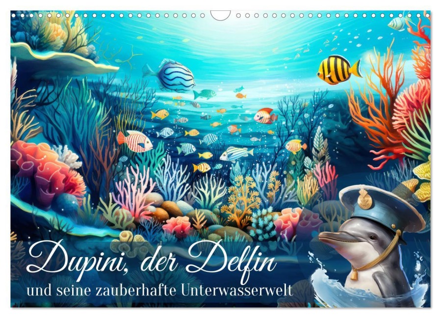 Dupini, der Delfin, und seine zauberhafte Unterwasserwelt (Wandkalender 2025 DIN A3 quer), CALVENDO Monatskalender - Sabine Löwer