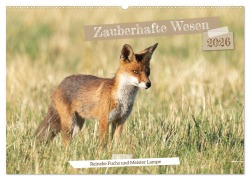 Cover-Bild zum Titel 'Zauberhafte Wesen - Reineke Fuchs und Meister Lampe (Wandkalender 2026 DIN A2 quer), CALVENDO Monatskalender' von 'Angela Merk'