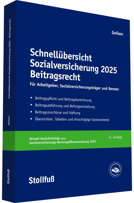 Schnellübersicht Sozialversicherung 2025 Beitragsrecht - Manfred Geiken