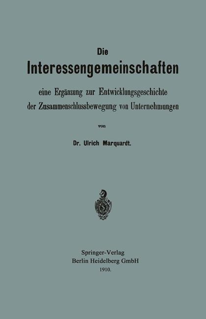 Die Interessengemeinschaften - Ulrich Marquardt