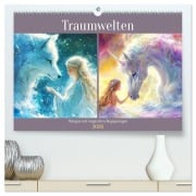 Cover-Bild zum Titel 'Traumwelten. Mangas mit magischen Begegnungen (hochwertiger Premium Wandkalender 2026 DIN A2 quer), Kunstdruck in Hochglanz' von 'Rose Hurley'