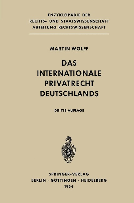 Das Internationale Privatrecht Deutschlands - Martin Wolff
