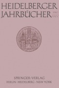 Cover-Bild zum Titel 'Heidelberger Jahrbücher' von ''