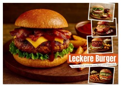 Cover-Bild zum Titel 'Leckere Burger (Wandkalender 2026 DIN A2 quer), CALVENDO Monatskalender' von 'Steffani Lehmann'