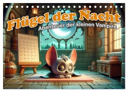 Cover-Bild zum Titel 'Flügel der Nacht: Abenteuer der kleinen Vampire (Tischkalender 2026 DIN A5 quer), CALVENDO Monatskalender' von 'Artefacti Artefacti'