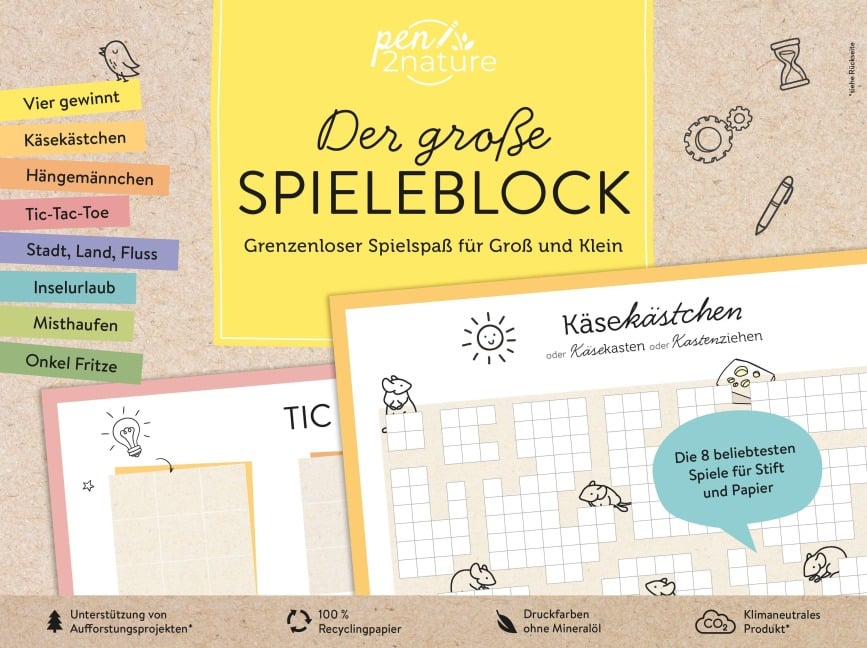 Der große Spieleblock. Umweltfreundlicher Spielspaß für Groß und Klein - pen2nature