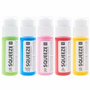 Cover-Bild zum Titel 'Squeeze Marker, 5x60ml Regenbogen Set (Gelb / Pink / Rot / Himmelblau / Grün)' von ''