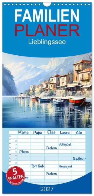 Familienplaner 2027 - Lieblingssee mit 5 Spalten (Wandkalender, 21 x 45 cm) CALVENDO - Sabine Löwer