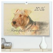 Airedale Terrier 2026 (hochwertiger Premium Wandkalender 2026 DIN A2 quer), Kunstdruck in Hochglanz - Andrea Redecker