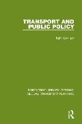 Cover-Bild zum Titel 'Transport and Public Policy' von 'K. M. Gwilliam'