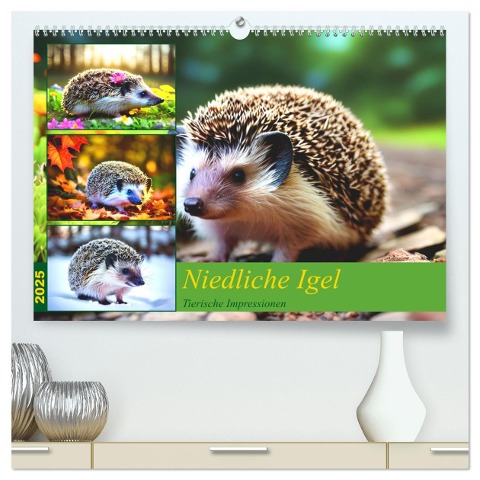 Niedliche Igel (hochwertiger Premium Wandkalender 2025 DIN A2 quer), Kunstdruck in Hochglanz - Steffani Lehmann