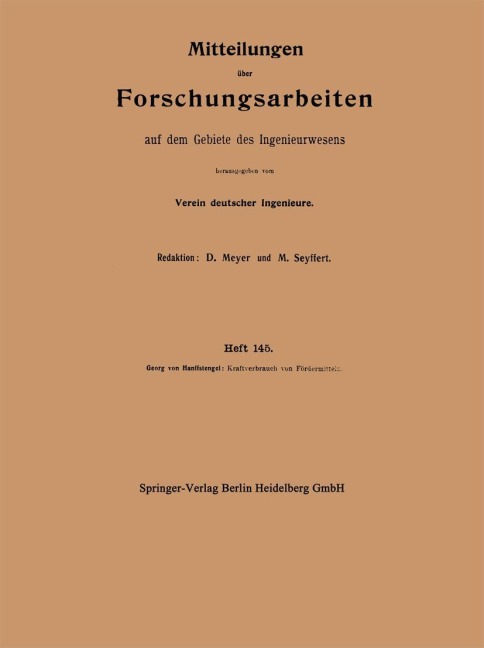 Kraftverbrauch von Fördermitteln - Georg Von Hanffstengel