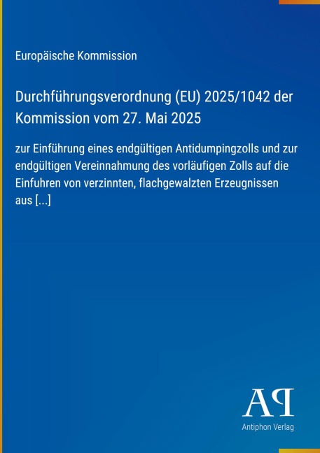 Durchführungsverordnung (EU) 2025/1042 der Kommission vom 27. Mai 2025 - Europäische Kommission