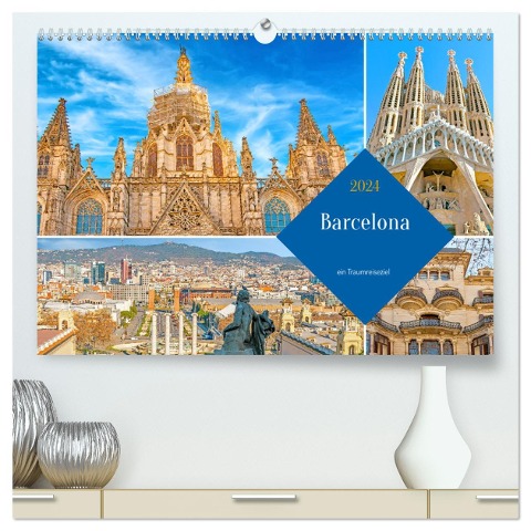 Barcelona - ein Traumreiseziel (hochwertiger Premium Wandkalender 2024 DIN A2 quer), Kunstdruck in Hochglanz - Nina Schwarze