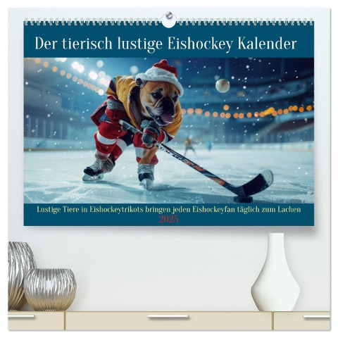 Der tierisch lustige Eishockey Kalender (hochwertiger Premium Wandkalender 2025 DIN A2 quer), Kunstdruck in Hochglanz - Peter Rübsamen