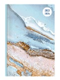 Collegetimer Blue Marble 2023/2024 - Schüler-Kalender A5 (15x21 cm) - Marmor - Day By Day - 352 Seiten - Terminplaner - Notizbuch - Alpha Edition - 