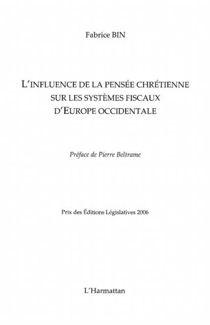 Influence pensee chretienne sur systemes - Bin Fabrice
