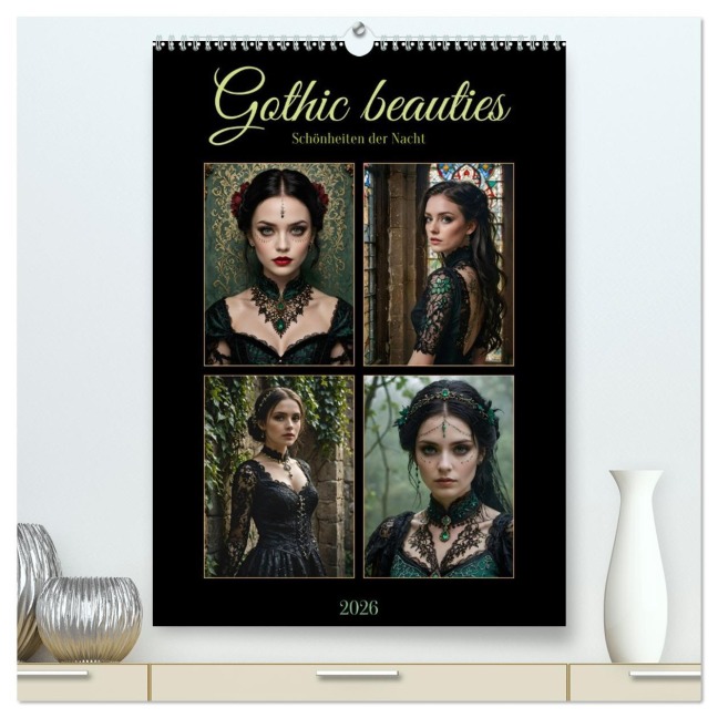 Gothic beauties - Schönheiten der Nacht (hochwertiger Premium Wandkalender 2026 DIN A2 hoch), Kunstdruck in Hochglanz - Fred Schimak