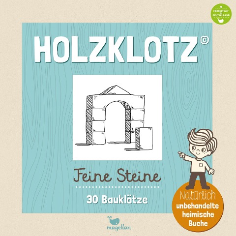 Holzklotz - Feine Steine - 30 Bauklötze - 