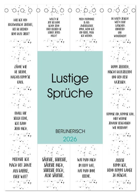BERLINERISCH Lustige Sprüche (Tischkalender 2026 DIN A5 hoch), CALVENDO Monatskalender - Melanie Viola