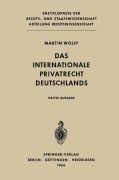 Cover-Bild zum Titel 'Das Internationale Privatrecht Deutschlands' von 'Martin Wolff'
