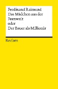 Cover-Bild zum Titel 'Das Mädchen aus der Feenwelt oder Der Bauer als Millionär. Romantisches Original-Zaubermärchen mit Gesang in drei Aufzügen' von 'Ferdinand Raimund'
