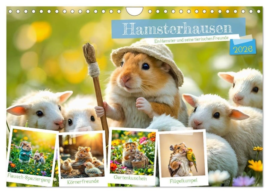 Hamsterhausen - Ein Hamster und seine tierischen Freunde (Wandkalender 2026 DIN A4 quer), CALVENDO Monatskalender - Fred Schimak