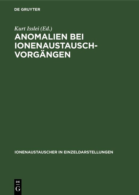 Anomalien bei Ionenaustausch-Vorgängen - 