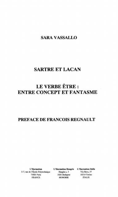 Sartre et Lacan - Sara Vassallo