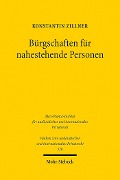 Cover-Bild zum Titel 'Bürgschaften für nahestehende Personen' von 'Konstantin Zillner'