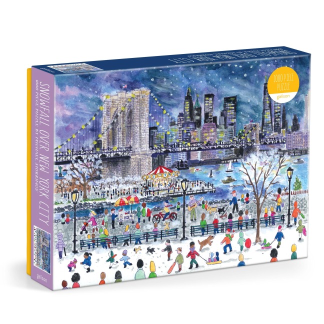 Michael Storrings Snowfall Over New York City 1000 Piece Puzzle - 