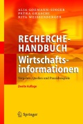 Cover-Bild zum Titel 'Recherchehandbuch Wirtschaftsinformationen' von 'Alja Goemann-Singer, Rita Weissenberger, Petra Graschi'