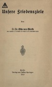 Cover-Bild zum Titel 'Unsere Friedensziele' von 'Otto Von Gierke'