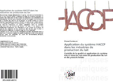 Application du système HACCP dans les industries de production du lait - Mourad Hamiroune