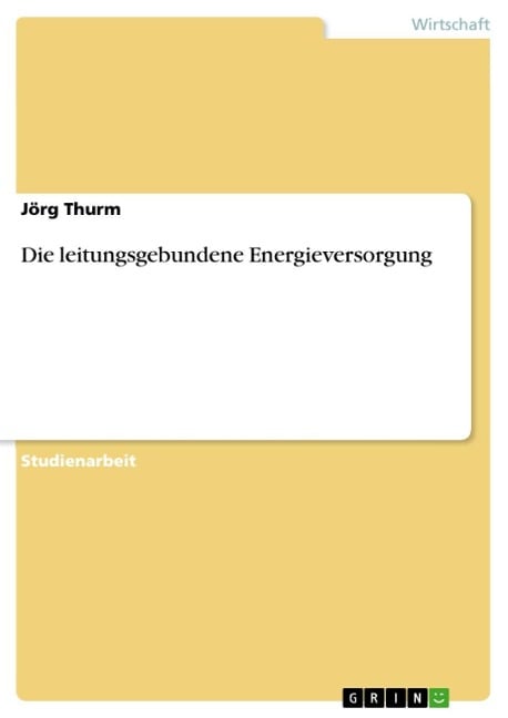 Die leitungsgebundene Energieversorgung - Jörg Thurm