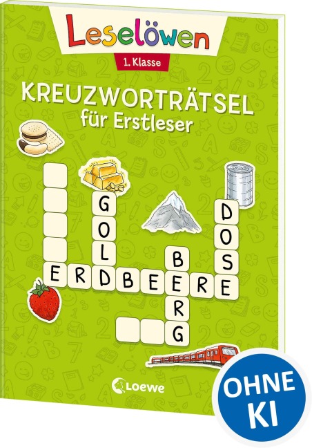 Leselöwen Kreuzworträtsel für Erstleser - 1. Klasse (Hellgrün) - 