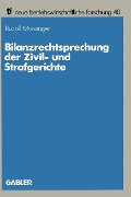 Cover-Bild zum Titel 'Bilanzrechtsprechung der Zivil- und Strafgerichte' von 'Rudolf Münzinger'
