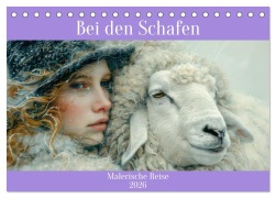 Cover-Bild zum Titel 'Bei den Schafen - Malerische Reise (Tischkalender 2026 DIN A5 quer), CALVENDO Monatskalender' von 'Liselotte Brunner-Klaus'