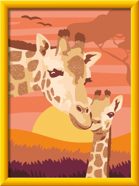 CreArt, Malen nach Zahlen Kinder - Giraffe mit Baby - 