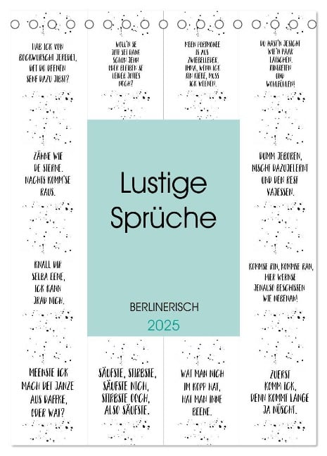 BERLINERISCH Lustige Sprüche (Tischkalender 2025 DIN A5 hoch), CALVENDO Monatskalender - Melanie Viola