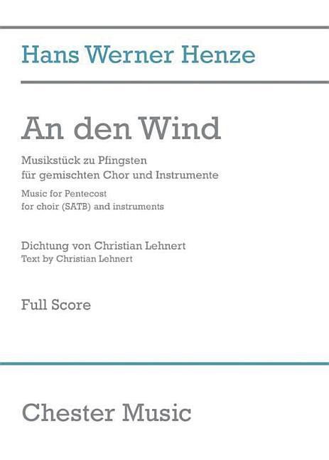 An Den Wind: Music for Pentecost - Christian Lehnert, Hans Werner Henze