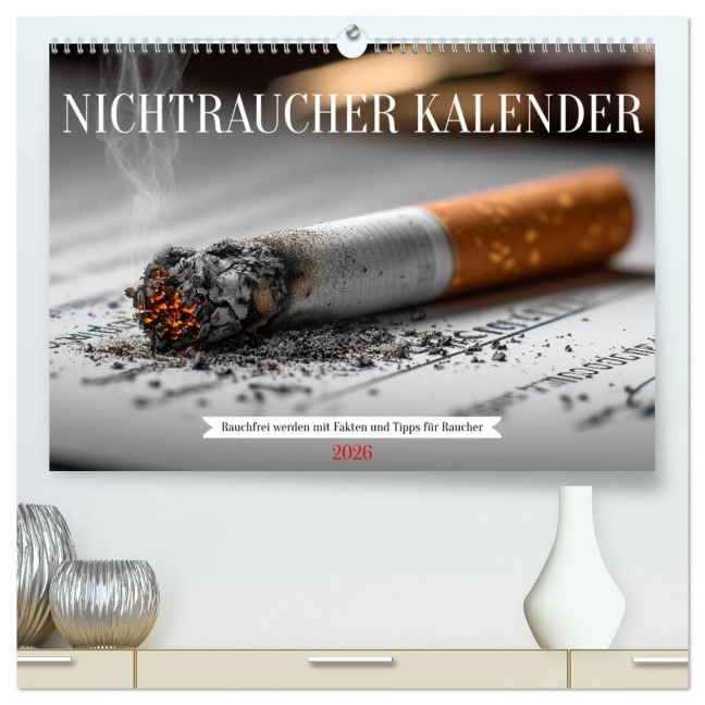 Nichtraucher Kalender - Rauchfrei werden mit Fakten und Tipps für Raucher (hochwertiger Premium Wandkalender 2026 DIN A2 quer), Kunstdruck in Hochglanz - Mb Fotografie