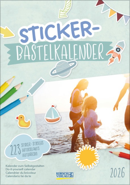 Foto-Malen-Basteln Bastelkalender mit Stickern 2026 - 
